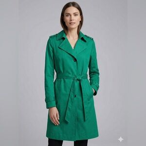 Dana Buchman Emerald Green Classic Trench Coat